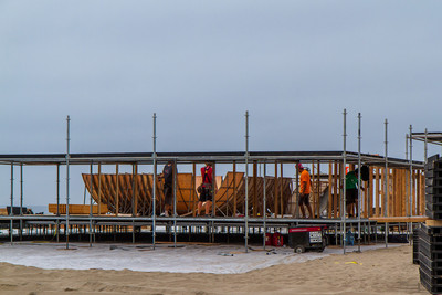 Skate bowl under construction